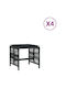 Băncuțe De Grădină Cub Pentru Exterior Rattan Cu Pernă Negre 4 Buc 41x41x36cm
