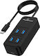Powertech USB-Hub 5 Anschlüsse USB 3.2 mit Anschluss an einen Computer USB-C