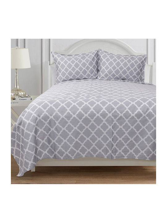 Beauty Home Fairmont Art 12005 Set Coverlet Queen Size Cotton Satin Embrime 220x240cm