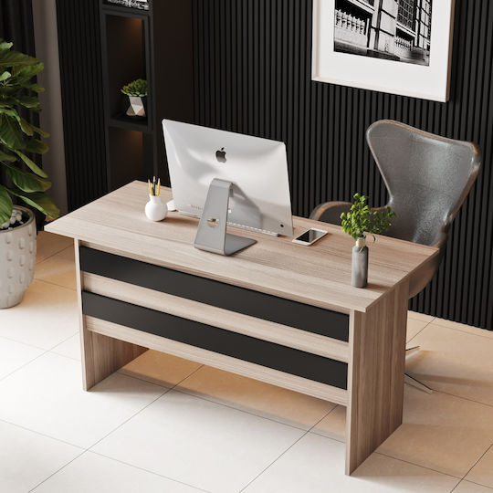 Birou Eastcote din Lemn de Frasin/negru 140x60x73,8cm