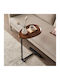 Oval Beistelltisch Holz Braun M45xL30xH62cm