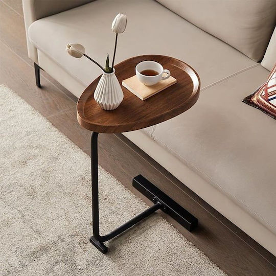 Oval Beistelltisch Holz Braun M45xL30xH62cm