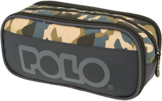 Polo Cryptic Pencil Case with 3 Compartments Blue Camo