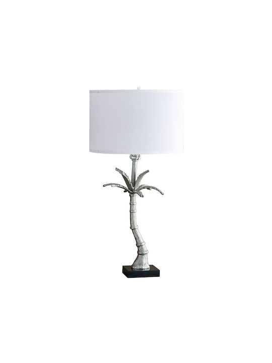 Artekko Metal Table Lamp with Silver Shade and Base