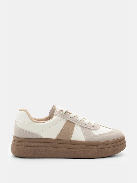 Sneakers Zweifarbige Farbkombination 4268997-beige-dunkel