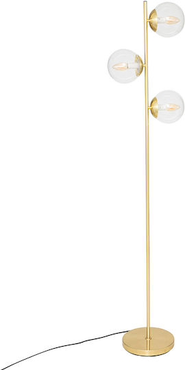 Atmosphera Golden Balls Floor Lamp H180cm with Lamp Bulb Base for E14 Gold