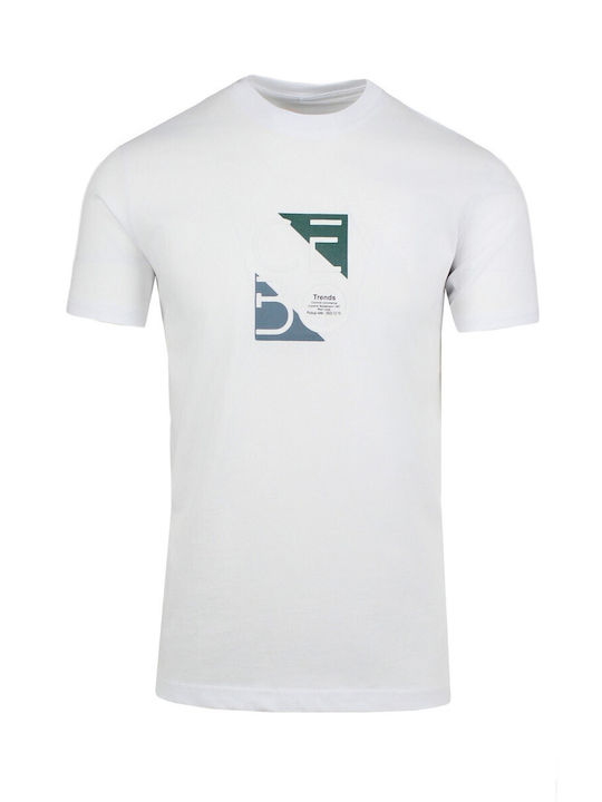 KSF T-shirt Bărbătesc cu Mânecă Scurtă Alb