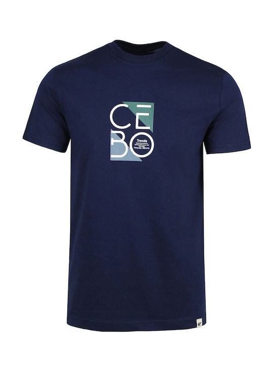 KSF Ανδρικό T-shirt Κοντομάνικο Navy Μπλε