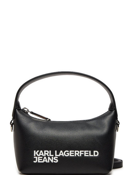 Karl Lagerfeld Essential Logo Γυναικεία Τσάντα Ώμου Μαύρη