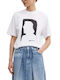 Karl Lagerfeld Damen T-shirt WHITE- BLACK