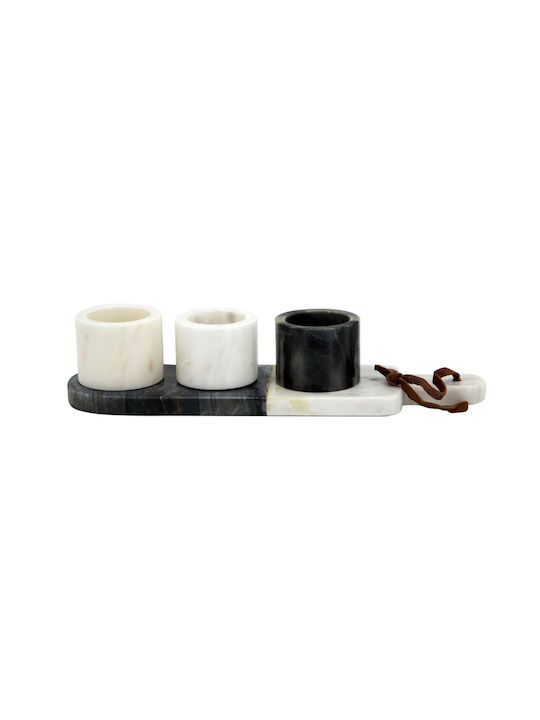 Artekko Stone Dessert Divided Serving Plate with 3 Slots Multicolour Ø31.8cmxY7cm 8.9x31.8x7cm