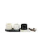 Artekko Stone Dessert Divided Serving Plate with 3 Slots Multicolour Ø31.8cmxY7cm 8.9x31.8x7cm