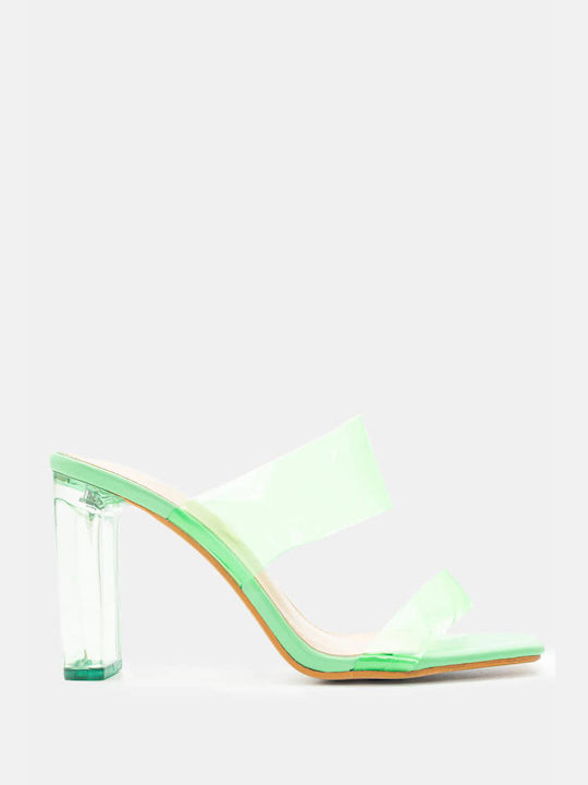 Mules Transparent Strap & Transparent Heel 4269072-turquoise