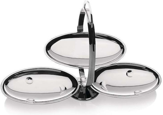 Alessi Inox Εταζέρα Γκρι Ø20xY20cm Π27xΜ44xΥ20cm Alessi Inox Εταζέρα Γκρι Ø20xY20cm Π27xΜ44xΥ20cm
