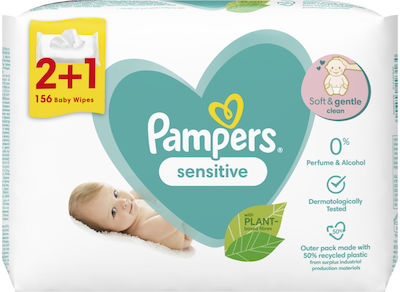 Pampers Sensitive Μωρομάντηλα 3x52τμχ