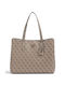 Guess Meridian Дерматинена Дамска Чанта Tote За Ръка Бежов