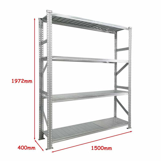 Green City International Ραφιέρα Dexion Γαλβανιζέ 150x40x197.2εκ. με 4 Ράφια