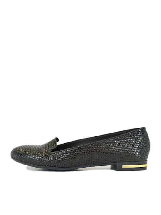 Lackleder Damen Loafers in Schwarz Farbe