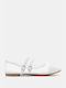 Mesh & Strap Ballerinas 4265204-white