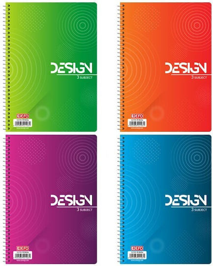 +Efo Heft Geregelt A4 90 Blätter 3 Themen 1Stück (Μiverse Farben)