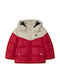 Down Children's Casual Short Coat with Lining and Hood Red