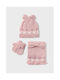 Mayoral Set Căciulă Copil cu Eșarfă & Mănuși Tricotat Pink