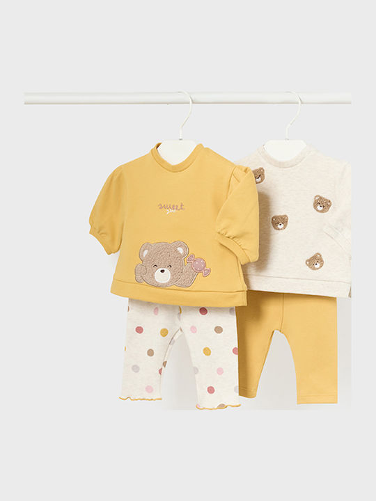 Mayoral Kids' Set with Leggings Summer 4pcs Walnut