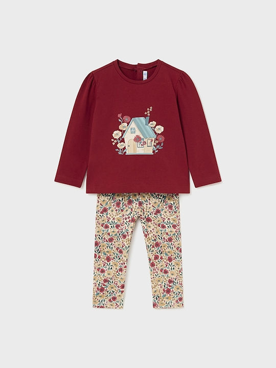 Mayoral Kinder Set mit Leggings Winter 2Stück Cherry