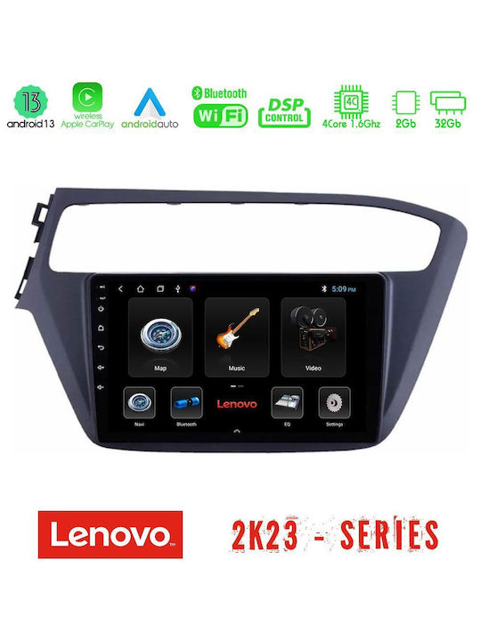 Lenovo Sistem Audio Auto pentru Hyundai i20 2018-2020 (Bluetooth/USB/WiFi/GPS/Apple-Carplay/Android-Auto) cu Ecran Tactil 9"