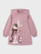 Mädchenkleid Mädchenkleider Langärmeliges Futter Set aus 2 mit Zubehör Rosa