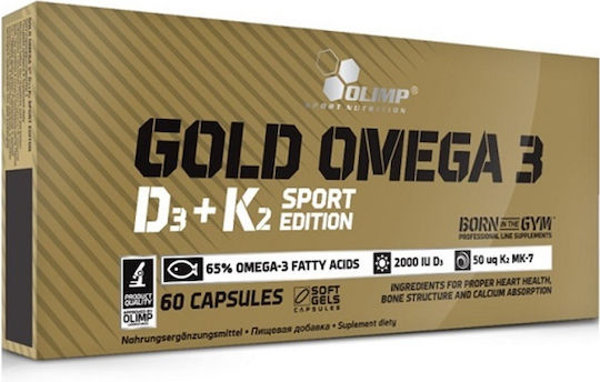 Olimp Sport Nutrition Omega 3 D3 + K2 Sport Edition Ιχθυέλαιο 60 μαλακές κάψουλες