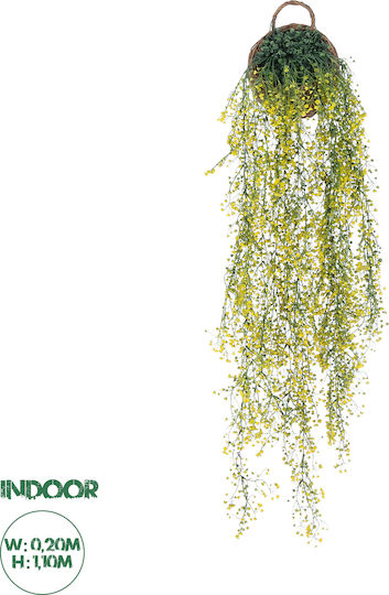Globostar Artificial Garden Golden Bell Willow 4 Hanging Plant 20632 Κρεμαστό Τεχνητό Διακοσμητικό Φυτό Ιτίας Y110cm