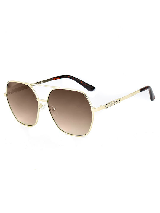 Guess Women's Sunglasses with Gold Metal Frame ...