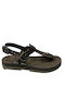 Fantasy Sandals Women's Flat Sandals Anatomic Black Leaf