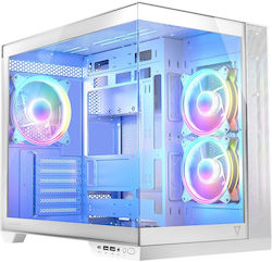 Modecom Panorama ARGB 3F Gaming Midi Tower Κουτί Υπολογιστή με Πλαϊνό Παράθυρο Λευκό