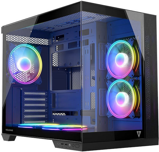Modecom Panorama ARGB 5F Gaming Midi Tower Computer Case with Side Window Black