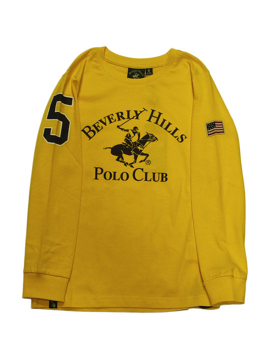 Beverly Hills Polo Club Bluză pentru copii Cu mâneci lungi Galbenă