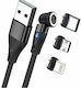RealPower Magnetic USB to Lightning / Type-C / micro USB 0.2m 3A Cable (439628)