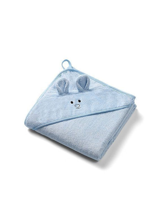 Babyono Baby Hooded Bath Towel Blue 100x100cm