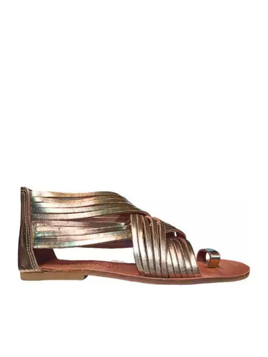 Adam's Shoes Γυναικεία Σανδάλια Χρυσά