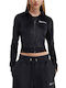 Long Women's Sweatshirt Jacket Velvet Black