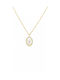 Gold Necklace 9k Rose Pendant Zircon