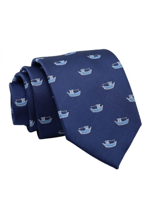 Blue Sailboats Tie 8cm