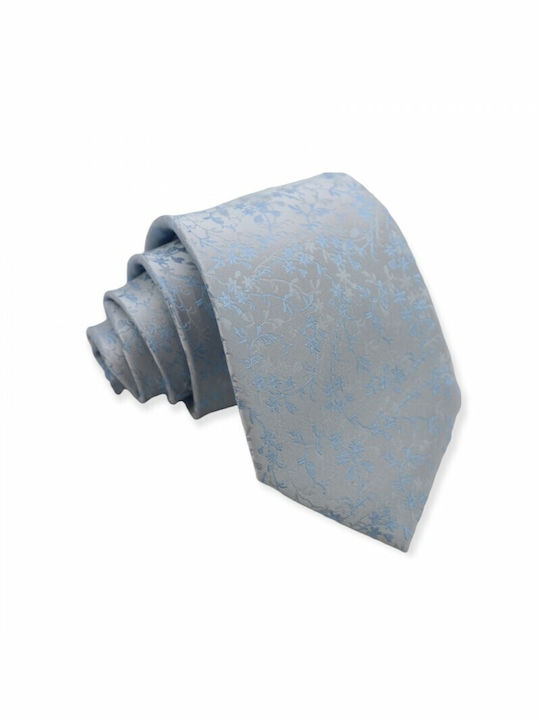 Light Blue Floral Tie 7.5cm