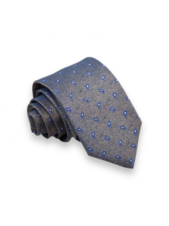 Silk Tie Gray Paisley 8/9cm