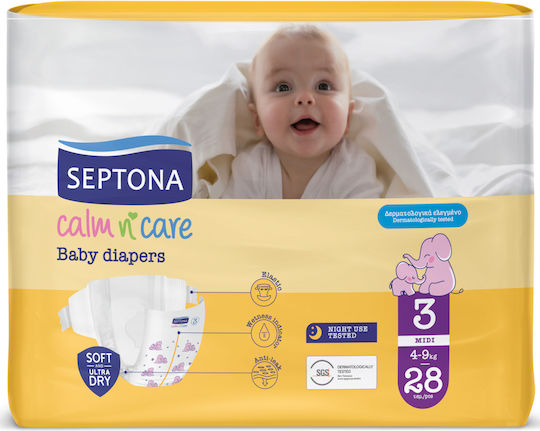 Septona Tape Diapers No. 3 for 4-9kg 28pcs