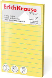 Αυτοκόλλητες Σημειώσεις Erichkrause Γραμμές 125x75mm 100φ Yellow 61722