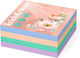 Cub de notițe adezive Erichkrause Pastel Bloom 75x75mm 400 foi 4 culori 61675