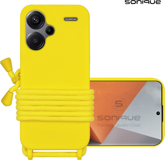 Θήκη Σιλικόνης Κορδόνι Carryhang Sonique Xiaomi Redmi Note 13 Pro Plus 5g Κίτρινο
