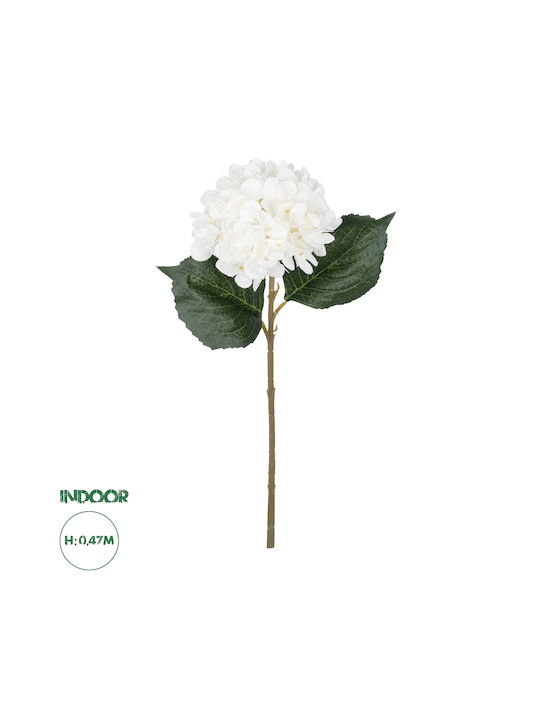 GloboStar Artificial Decorative Branch Hydrangea White 47cm 1pcs